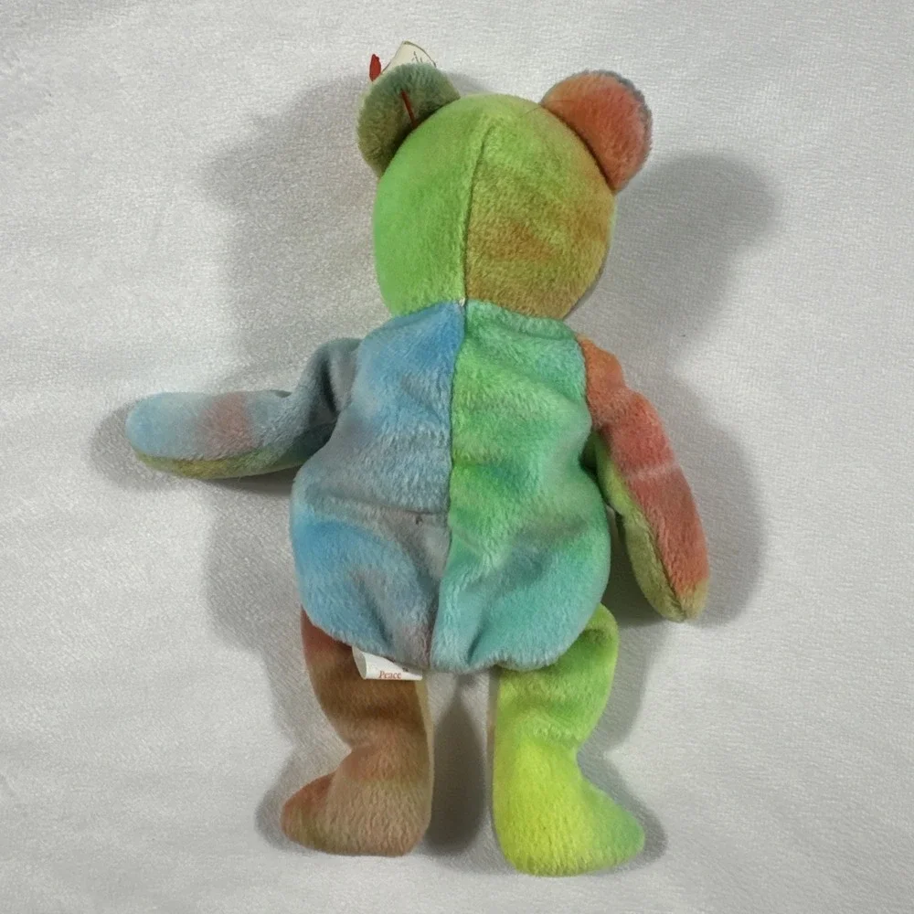 Ty‎ Beanie Baby Peace Bear Plush Stuffed Animal Toy Tie Dye 1996